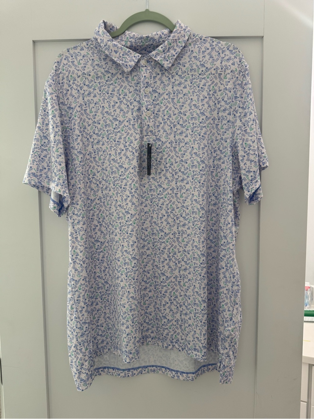 J. Crew Light Blue Short-Sleeve Performance Polo with Goof Design
